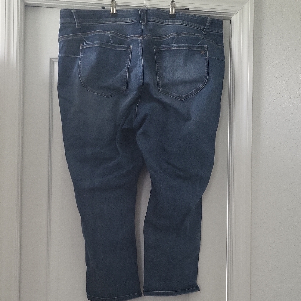 Democracy Blue Distressed Relaxed Jeans with Classic Indigo Finish - 24 W - Picture 5 of 7